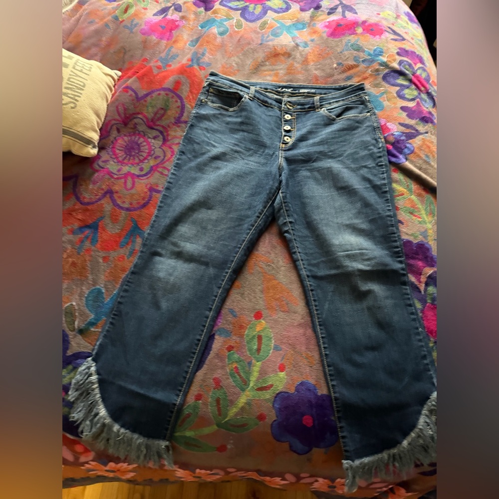 INC International Concepts Dark Blue Flare Jeans